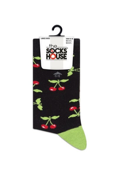 Kiraz Desenli Çorap