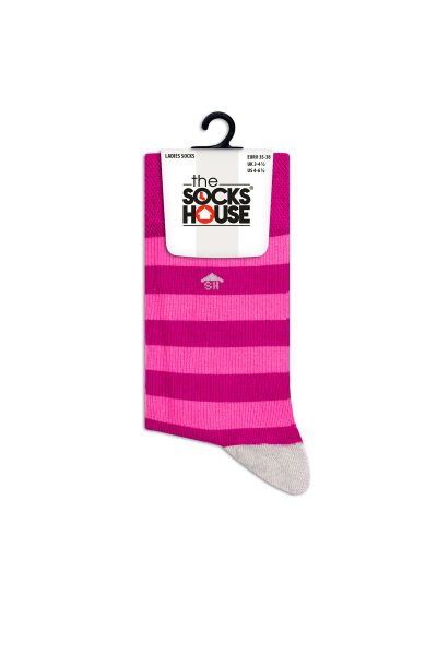 Kadın Çift Kat Bambu Kalın Çizgi Deseli Çorap