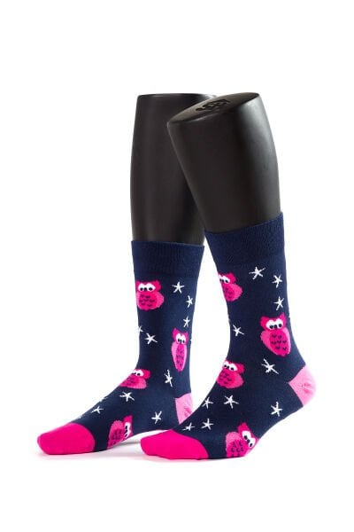 Kadın Çift Kat Bambu Baykuş Desenli Çorap