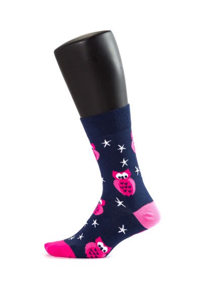 Kadın Çift Kat Bambu Baykuş Desenli Çorap