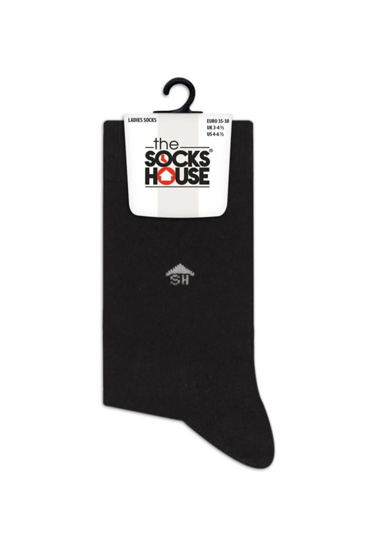 Kadın Çift Kat Bambu Düz Siyah Çorap