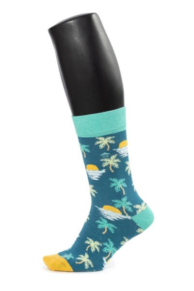 Erkek Gün Batımı Desenli Çorap