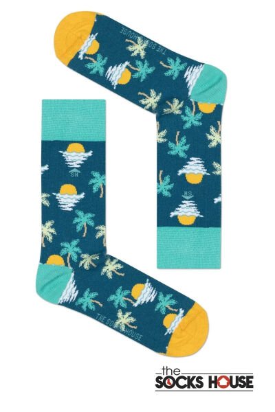 Erkek Gün Batımı Desenli Çorap