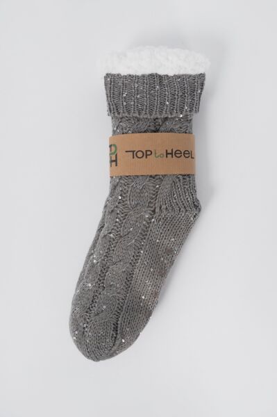 İçi Peluş Kaydırmaz Taban Kışlık Ev Çorabı / Ev Botu / Uyku Çorabı