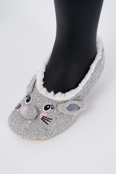 Peluş İçi Sıcak Tutucu Kaydırmaz Babet Ev Çorabı / Ev Patiği