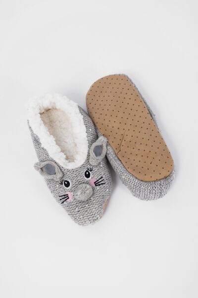 Peluş İçi Sıcak Tutucu Kaydırmaz Babet Ev Çorabı / Ev Patiği