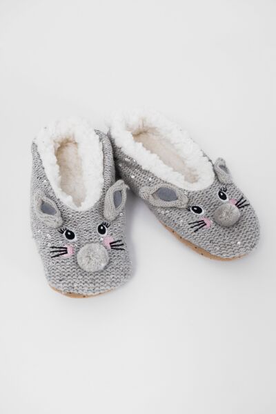 Peluş İçi Sıcak Tutucu Kaydırmaz Babet Ev Çorabı / Ev Patiği