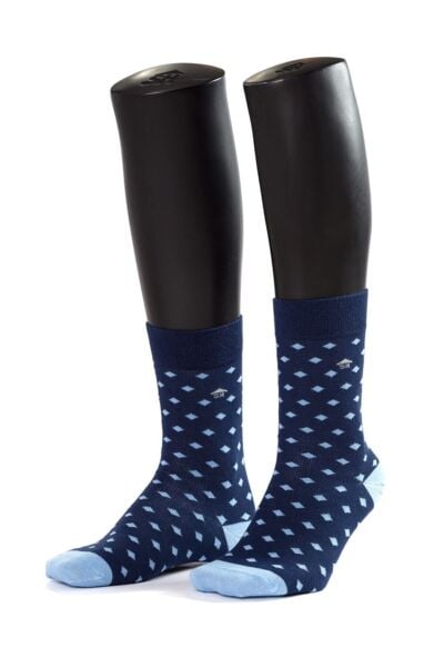 Çift Kat Bambu Küçük Elmas Desenli Çorap