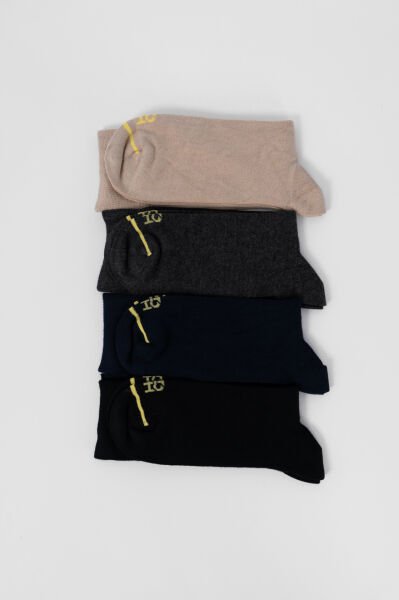 4'lü Set Unisex Bambu Çorap - Soket - Dikişsiz - Yumuşak Çorap